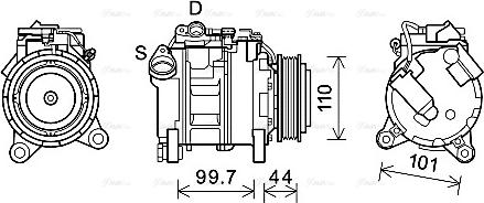 Ava Quality Cooling BWK493 - Компрессор кондиционера autospares.lv