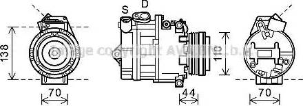 Ava Quality Cooling BWK407 - Компрессор кондиционера autospares.lv