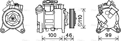 Ava Quality Cooling BWK489 - Компрессор кондиционера autospares.lv