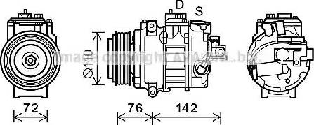 Ava Quality Cooling BWK486 - Компрессор кондиционера autospares.lv