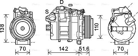 Ava Quality Cooling BWK487 - Компрессор кондиционера autospares.lv