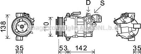 Ava Quality Cooling BW K393 - Компрессор кондиционера autospares.lv