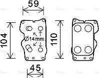 Ava Quality Cooling CN3307 - Масляный радиатор, двигательное масло autospares.lv