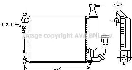 Ava Quality Cooling CN 2149 - Радиатор, охлаждение двигателя autospares.lv