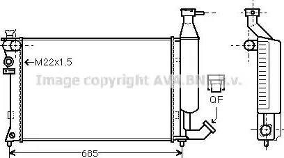 Ava Quality Cooling CN 2140 - Радиатор, охлаждение двигателя autospares.lv