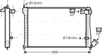 Ava Quality Cooling CN 2101 - Радиатор, охлаждение двигателя autospares.lv