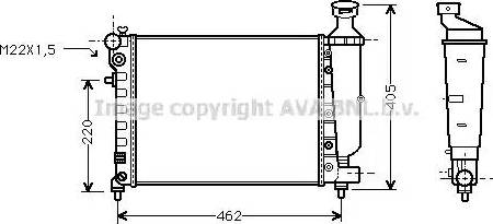 Ava Quality Cooling CN 2115 - Радиатор, охлаждение двигателя autospares.lv