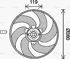 Ava Quality Cooling CN7555 - Вентилятор, охлаждение двигателя autospares.lv