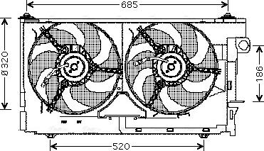 Ava Quality Cooling CN 7522 - Вентилятор, охлаждение двигателя autospares.lv