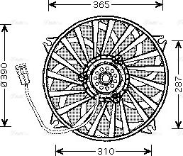 Ava Quality Cooling PE 7531 - Вентилятор, охлаждение двигателя autospares.lv