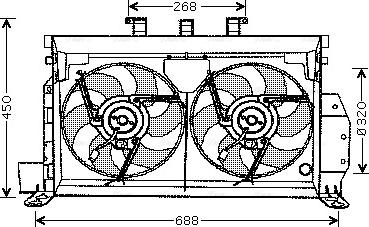 Ava Quality Cooling CN 7521 - Вентилятор, охлаждение двигателя autospares.lv