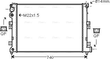 Ava Quality Cooling CNA2089 - Радиатор, охлаждение двигателя autospares.lv