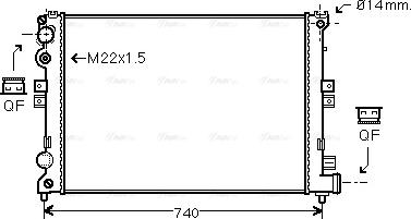 Ava Quality Cooling CNA2079 - Радиатор, охлаждение двигателя autospares.lv