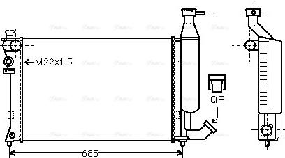 Ava Quality Cooling CNA2140 - Радиатор, охлаждение двигателя autospares.lv