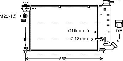 Ava Quality Cooling CNA2110 - Радиатор, охлаждение двигателя autospares.lv