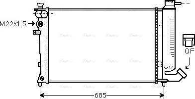 Ava Quality Cooling CNA2135 - Радиатор, охлаждение двигателя autospares.lv