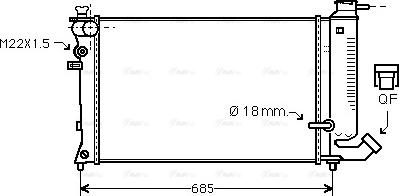 Ava Quality Cooling CNA2121 - Радиатор, охлаждение двигателя autospares.lv