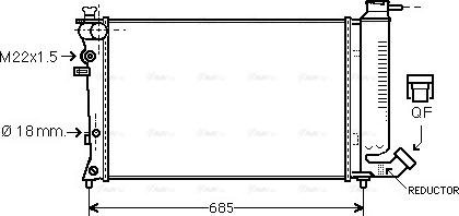 Ava Quality Cooling CNA2122 - Радиатор, охлаждение двигателя autospares.lv