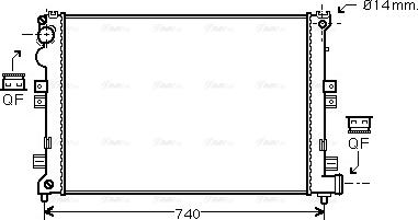 Ava Quality Cooling CNA2208 - Радиатор, охлаждение двигателя autospares.lv