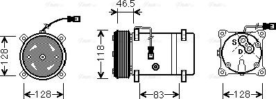 Ava Quality Cooling CNAK158 - Компрессор кондиционера autospares.lv