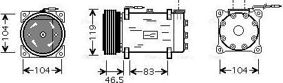 Ava Quality Cooling CNAK160 - Компрессор кондиционера autospares.lv