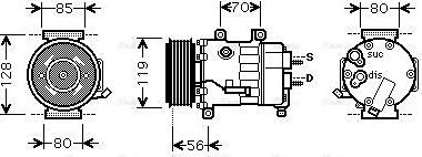 Ava Quality Cooling CNAK256 - Компрессор кондиционера autospares.lv