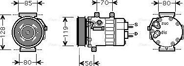 Ava Quality Cooling CNAK253 - Компрессор кондиционера autospares.lv