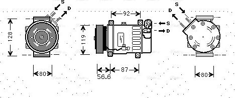 Ava Quality Cooling CNAK238 - Компрессор кондиционера autospares.lv