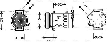 Ava Quality Cooling CNAK237 - Компрессор кондиционера autospares.lv