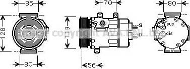 Ava Quality Cooling CN K254 - Компрессор кондиционера autospares.lv