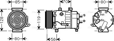 Ava Quality Cooling CN K256 - Компрессор кондиционера autospares.lv