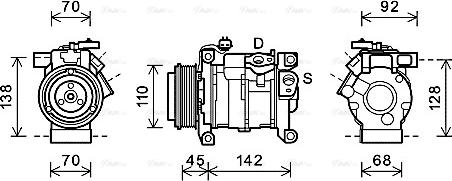 Ava Quality Cooling CRAK128 - Компрессор кондиционера autospares.lv