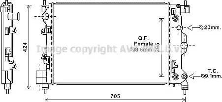 Ava Quality Cooling CT2044 - Радиатор, охлаждение двигателя autospares.lv