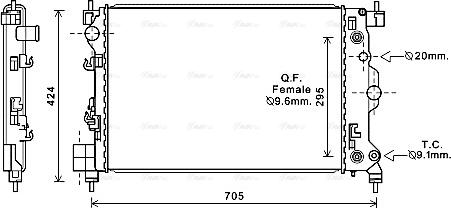 Ava Quality Cooling CTA2044 - Радиатор, охлаждение двигателя autospares.lv