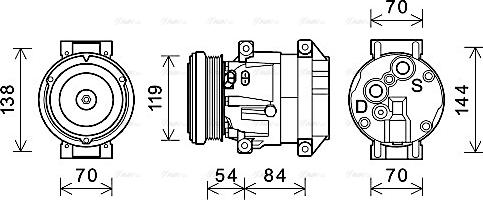 Ava Quality Cooling CTAK055 - Компрессор кондиционера autospares.lv