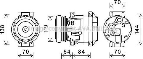 Ava Quality Cooling CTK055 - Компрессор кондиционера autospares.lv