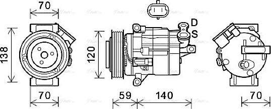 Ava Quality Cooling CTK065 - Компрессор кондиционера autospares.lv