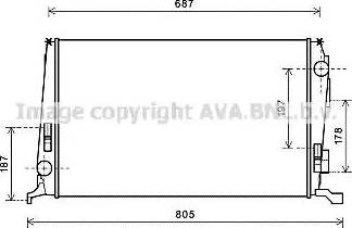 Ava Quality Cooling DA2005 - Радиатор, охлаждение двигателя autospares.lv