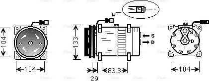 Ava Quality Cooling DFAK025 - Компрессор кондиционера autospares.lv