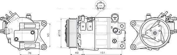 Ava Quality Cooling DNAK488 - Компрессор кондиционера autospares.lv