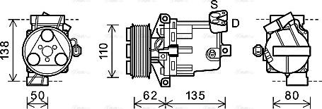 Ava Quality Cooling DNK342 - Компрессор кондиционера autospares.lv