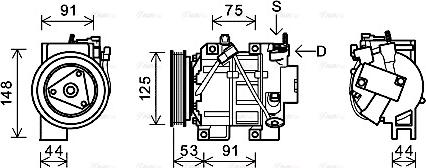 Ava Quality Cooling DNK335 - Компрессор кондиционера autospares.lv