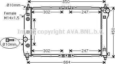 Ava Quality Cooling DW 2068 - Радиатор, охлаждение двигателя autospares.lv