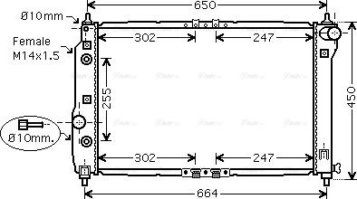 Ava Quality Cooling DWA2068 - Радиатор, охлаждение двигателя autospares.lv