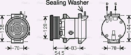 Ava Quality Cooling DWAK091 - Компрессор кондиционера autospares.lv