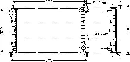 Ava Quality Cooling FD 2264 - Радиатор, охлаждение двигателя autospares.lv