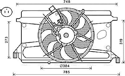 Ava Quality Cooling FD7573 - Вентилятор, охлаждение двигателя autospares.lv