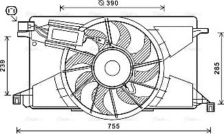 Ava Quality Cooling FD7608 - Вентилятор, охлаждение двигателя autospares.lv