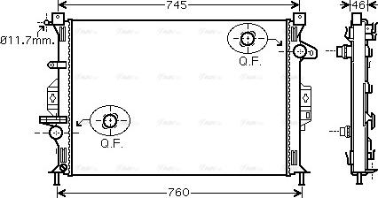 Ava Quality Cooling FDA2421 - Радиатор, охлаждение двигателя autospares.lv