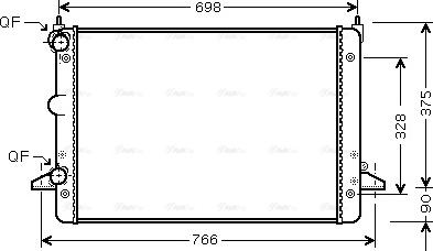 Ava Quality Cooling FDA2396 - Радиатор, охлаждение двигателя autospares.lv